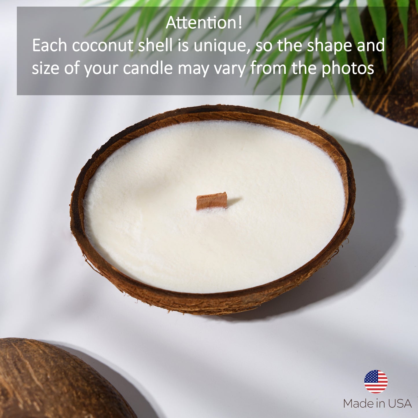 Scented Soy Candle in Coconut Shell with Wooden Wick – Non-Toxic Relaxation Gift for Women