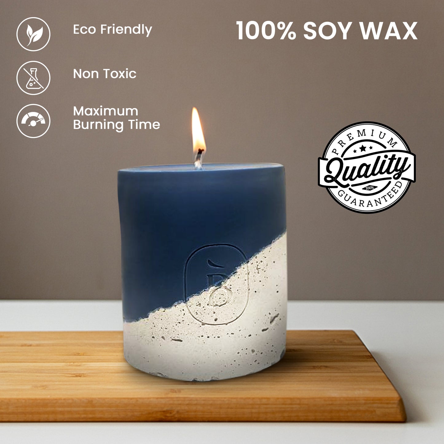 Premium Scented Soy Candle – Concrete Base, Room Décor & Relaxation Gift