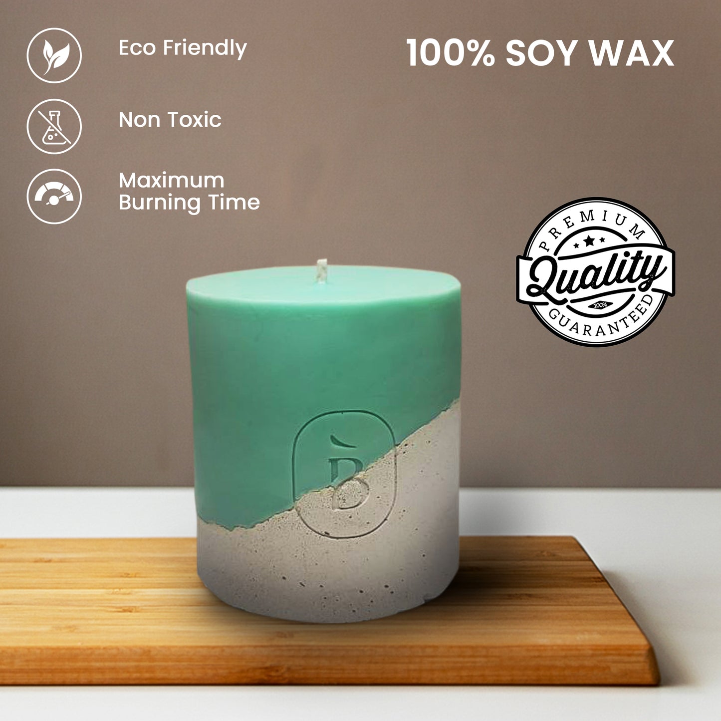 Premium Scented Soy Candle – Concrete Base, Room Décor & Relaxation Gift