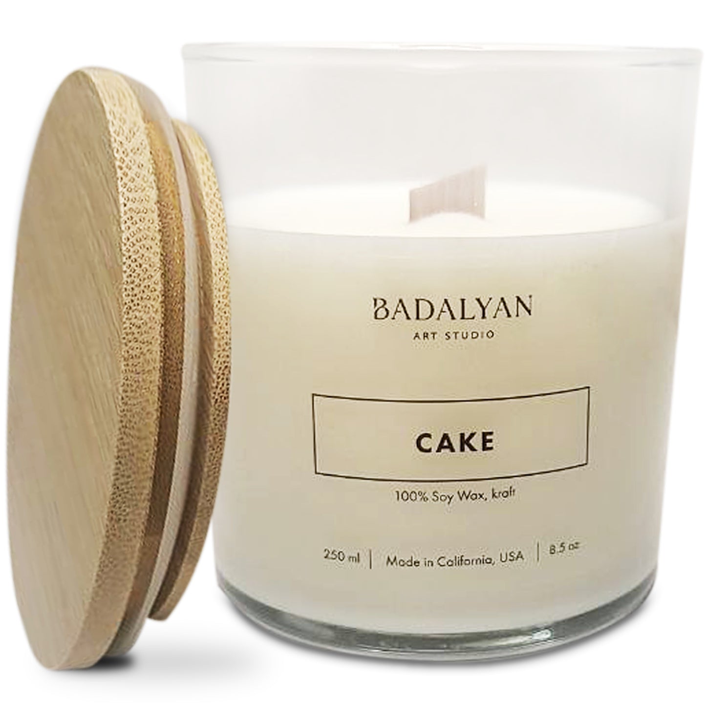 Luxury Scented Candle – Wooden Wick Soy Candle in Glass Jar, Relaxing Home Décor & Gift