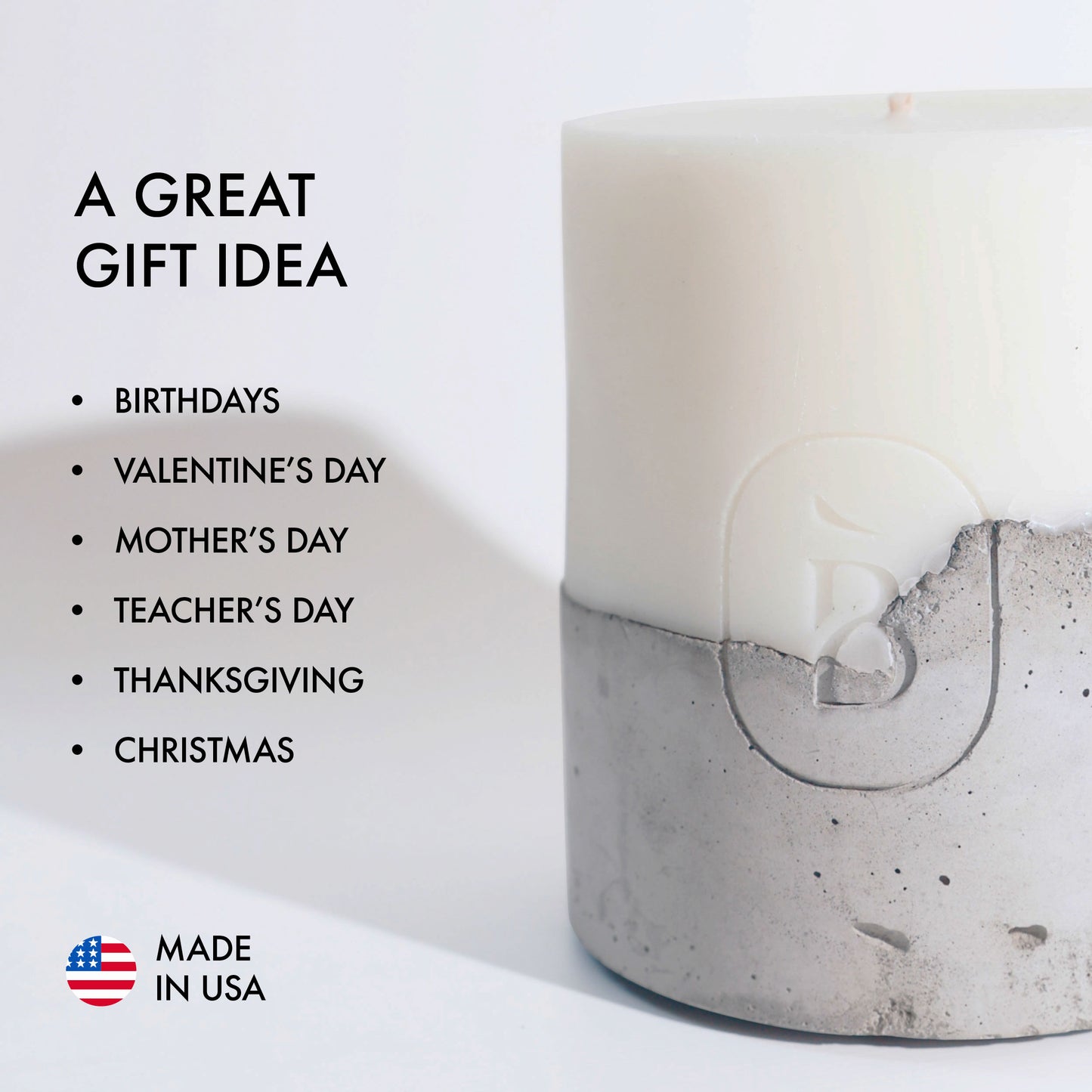 Vela de soja perfumada premium con base de hormigón, ideal para decorar la habitación y como regalo relajante.