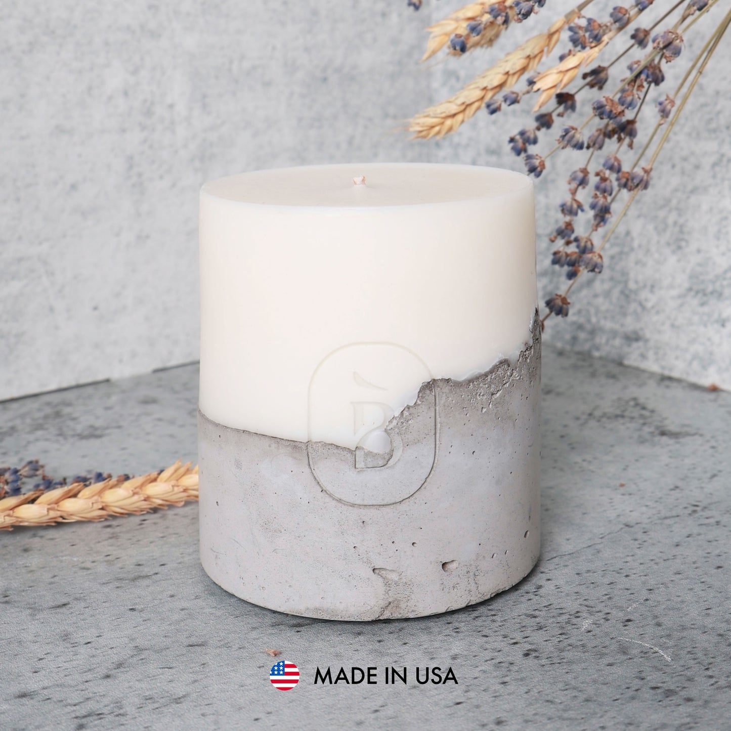Vela de soja perfumada premium con base de hormigón, ideal para decorar la habitación y como regalo relajante.